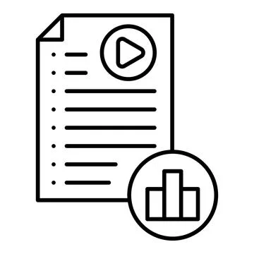 Draft Document Line Icon 스톡 일러스트