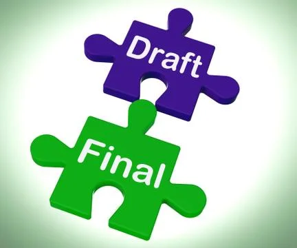 Draft final puzzle shows write and rewrite イラスト素材