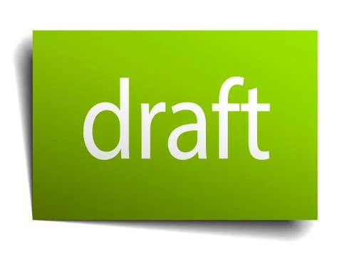 Draft green paper sign isolated on white Illustrazione stock