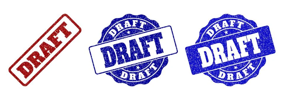 DRAFT Grunge Stamp Seals Illustrazione stock