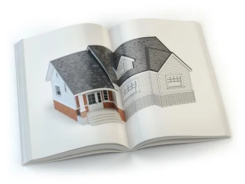 Draft of the house. Concept of  magazine of construction, architecture and .. Ilustración de archivo