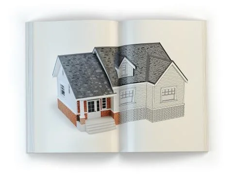 Draft of the house. Concept of  magazine of construction, architecture and .. Ilustración de archivo