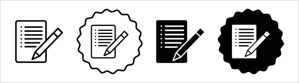 Draft icon symbol set collection. Draft simple vector sign bundle Stock Illustration
