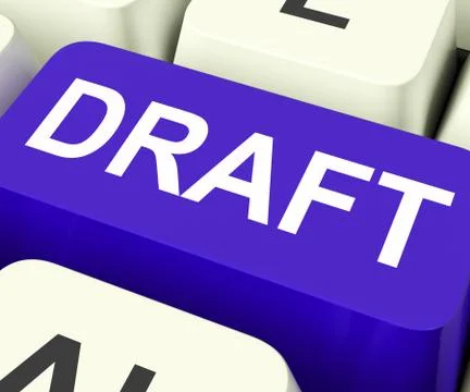 Draft key shows outline document or letter Stock Illustration
