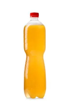 Draft light beer in a transparent plastic bottle, isolated on a white backg.. Foto stock