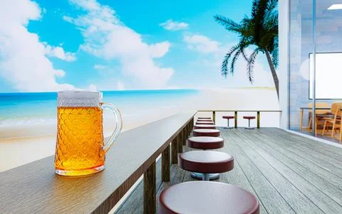 Draft or craft beer in a tall clear glass With beer foam on top And there a.. Stock Illustration