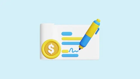 Draft Payment animated 3d icon. Stock Footage 289453347