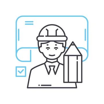 Draft project line icon, outline symbol, vector illustration, concept sign Stock Illustration
