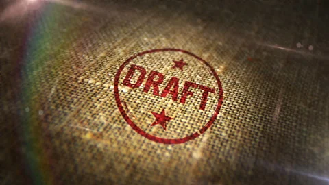 Draft project sign stamp on linen sack loop animation Stockbeeldmateriaal 249477467