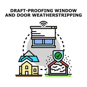 Draft proofing window and door weatherstripping concept Ilustración de archivo