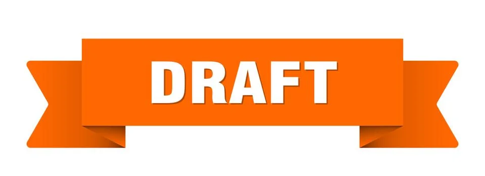 Draft ribbon isolated on transparent background. draft ribbon 스톡 일러스트