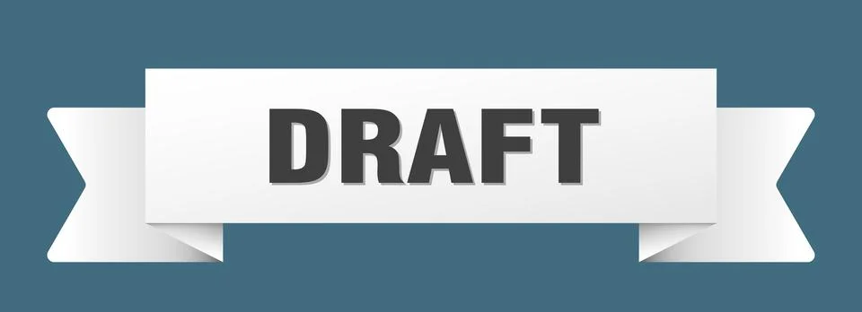 Draft ribbon isolated on transparent background. draft ribbon 스톡 일러스트