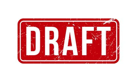 Draft Rubber Stamp. Red Draft Rubber Grunge Stamp Seal Vector Illustration Illustrazione stock