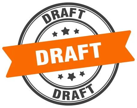 Draft stamp. draft label on transparent background. round sign 스톡 일러스트