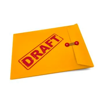 Draft stamp on manila envelope Stock Illustration