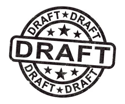 Draft stamp outline or blueprint of proposal - 3d illustration 스톡 일러스트