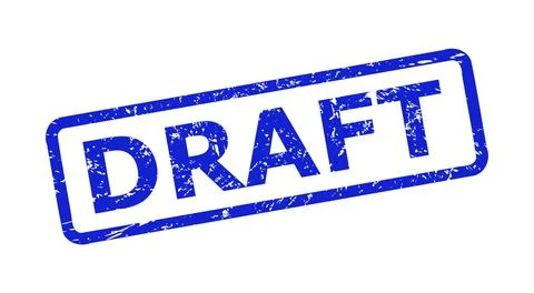 DRAFT Stamp with Rubber Texture and Rounded Rect Frame Stock Illustration