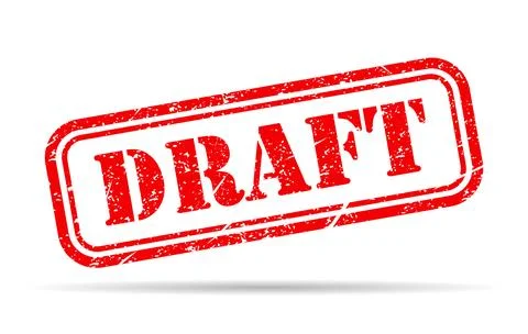 Draft stamp shadow symbol, label sticker sign button, text banner vector illu Stock Illustration