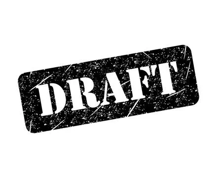 Draft stamp symbol, label sticker sign button, text banner vector illustratio Illustrazione stock