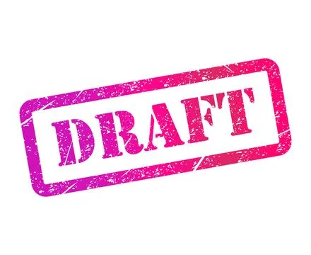 Draft stamp symbol, label sticker sign button, text banner vector illustratio Stock Illustration