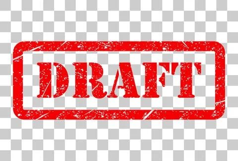 Draft stamp symbol, label sticker sign button, text banner vector illustratio Stock Illustration