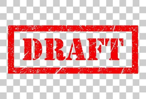 Draft stamp symbol, label sticker sign button, text banner vector illustratio Stock Illustration