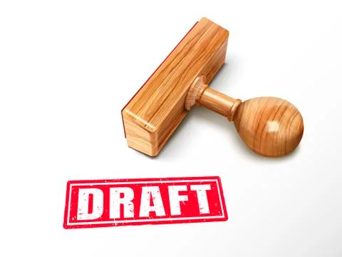 Draft text and stamp Illustrazione stock