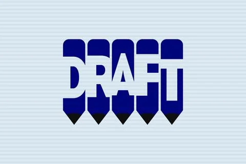 Draft text with Pen symbol creative ideas design Stock Illustration