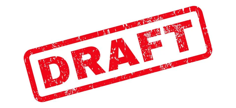 Draft Text Rubber Stamp Stock Illustration