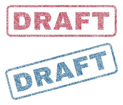 Draft Text Textile Seal Stamp Watermarks Illustrazione stock