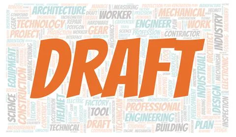 Draft typography word cloud create with the text only Illustrazione stock