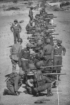 Draftees attending basic training camp., Fort Carson, Colorado, USA Stock Photos