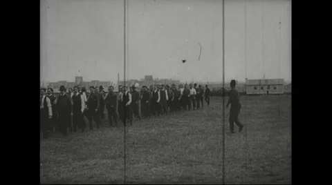 Draftees undergoing drill Stock Footage