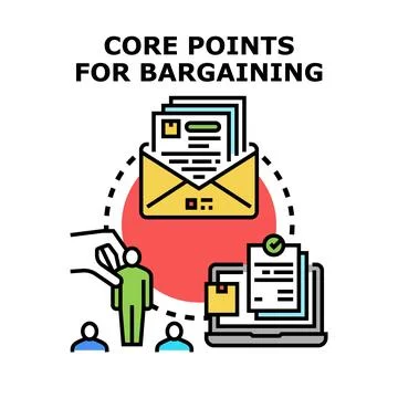 Drafting and discussing core points for bargaining process 스톡 일러스트