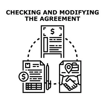 Drafting and optimizing business agreement document workflow Stock Illustration