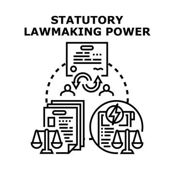 Drafting and passing statutory lawmaking power document Stock Illustration