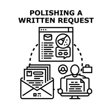 Drafting and processing a written document request Stock-Illustration