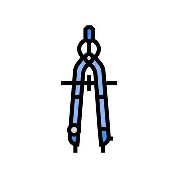 Drafting compass architectural drafter color icon vector illustration Stock Illustration