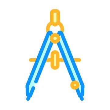 Drafting compass architectural drafter color icon vector illustration Stock Illustration
