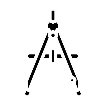 Drafting compass architectural drafter glyph icon vector illustration Stock Illustration