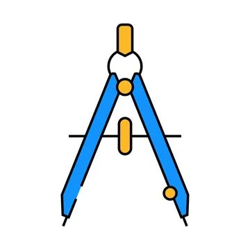 Drafting compass architectural drafter icon color illustration Illustrazione stock