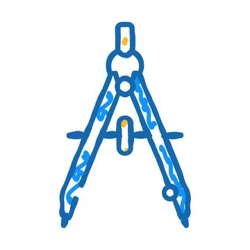 Drafting compass architectural drafter icon doodle illustration Illustrazione stock