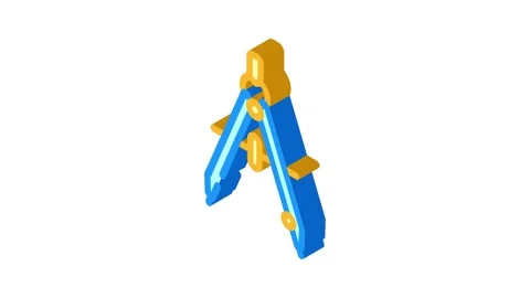 Drafting compass architectural drafter isometric icon animation Stock Footage 327289487