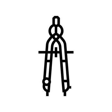 Drafting compass architectural drafter line icon vector illustration Stock Illustration
