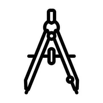 Drafting compass architectural drafter line icon vector illustration Stock Illustration