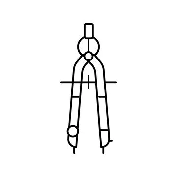 Drafting compass architectural drafter line icon vector illustration Illustrazione stock