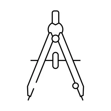 Drafting compass architectural drafter line icon vector illustration Stock Illustration