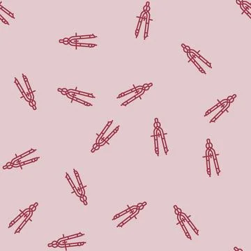 Drafting compass architectural drafter line seamless pattern Stock Illustration