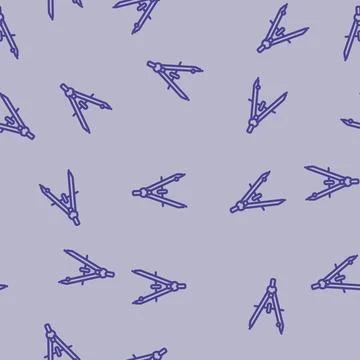 Drafting compass architectural drafter line vector seamless pattern Illustrazione stock