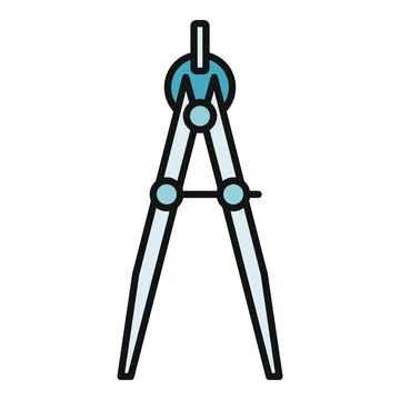 Drafting compass drawing tool for engineering and geometry Stock Illustration